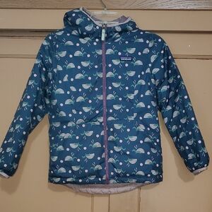 Patagonia Reversible Down Blue Jacket with Design